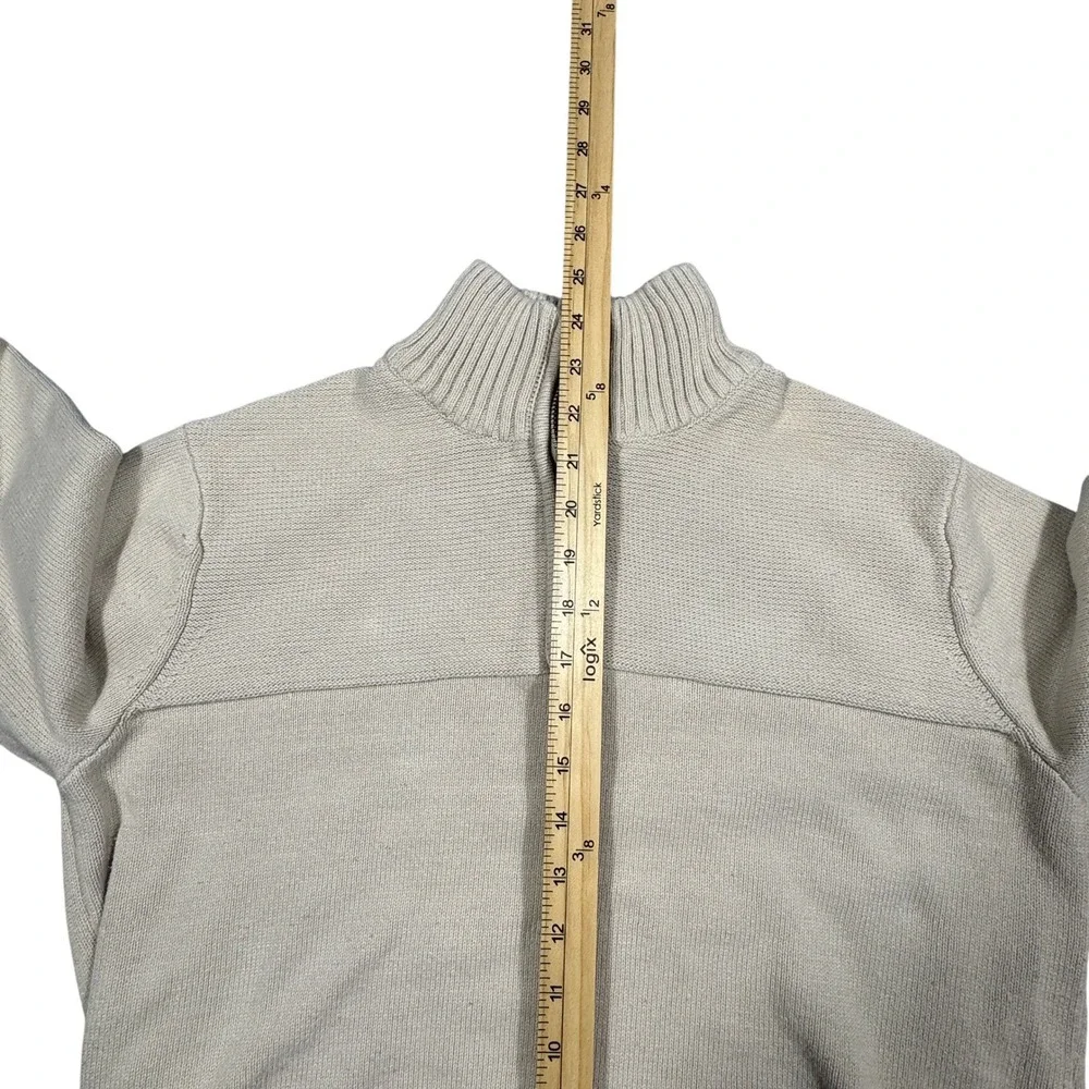 Dockers Mens Quarter Zip Pullover‎ Sweater Beige Cotton Medium